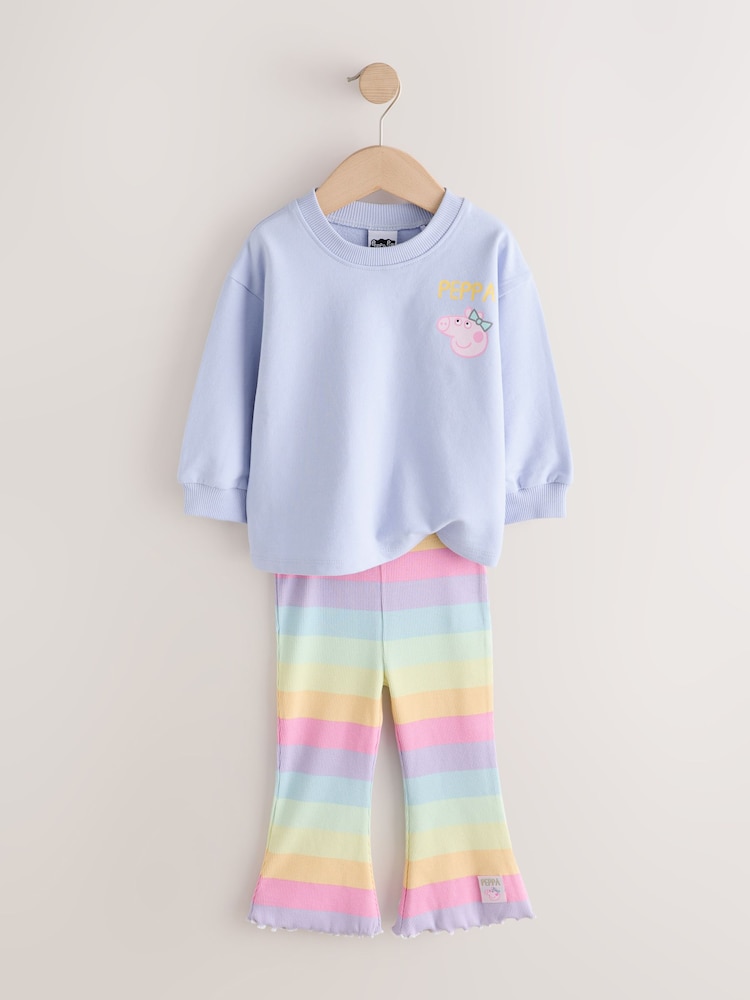 Rainbow Peppa Pig Long Sleeve Top and Flare Set (6mths-7yrs) - Image 2 of 5 Rainbow Peppa Pig Long Sleeve Top and Flare Set (6mths-7yrs) - Image 2 of 5