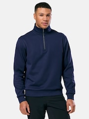 Gym + Coffee Navy Clubhouse Half Zip Fleece - Image 1 of 4