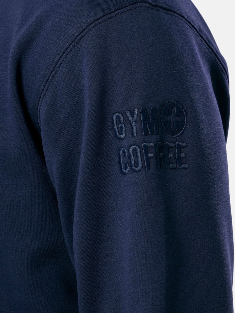 Gym + Coffee Navy Clubhouse Half Zip Fleece - Image 4 of 4
