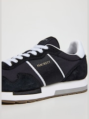 Hackett Black Keston Symbol Leather And Suede Trainers - Image 4 of 6
