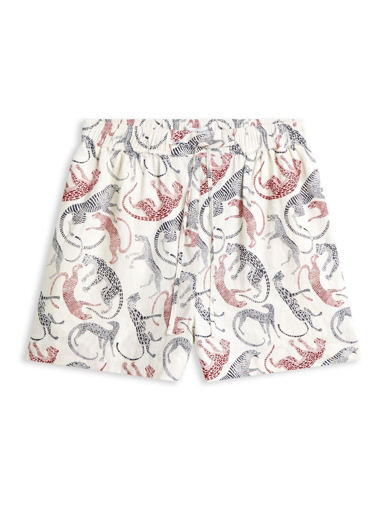 Tommy Hilfiger White Flag Embroidery Pure Linen Shorts - Image 5 of 5 Tommy Hilfiger White Flag Embroidery Pure Linen Shorts - Image 5 of 5