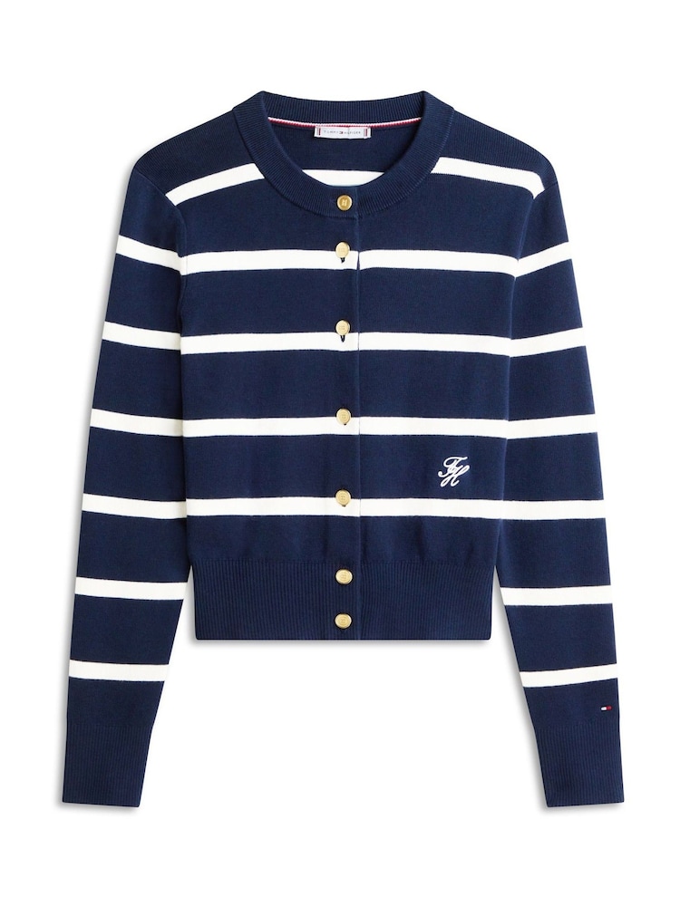 Tommy Hilfiger Premium Knit Gold Tone Button Cardigan - Imaginea 5 din 5