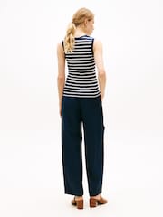 Tommy Hilfiger Blue Slim Crew Neck Tank Top - Image 3 of 5