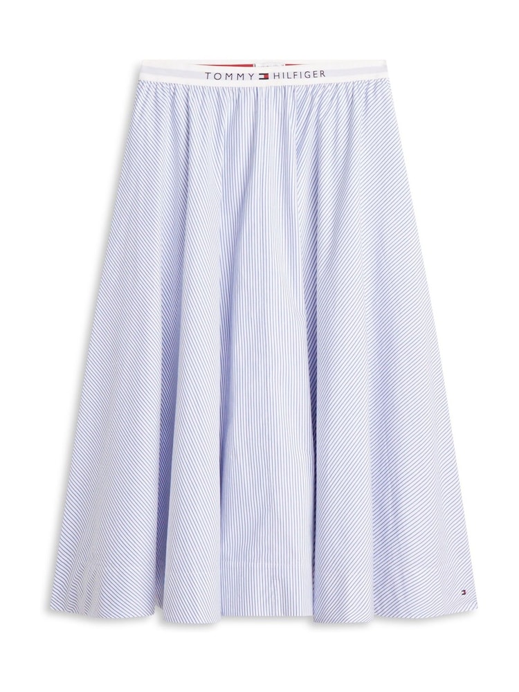 Tommy Hilfiger Blue Logo Waistband Midi A-Line Skirt - Image 5 of 5 Tommy Hilfiger Blue Logo Waistband Midi A-Line Skirt - Image 5 of 5