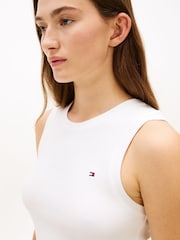 Tommy Hilfiger White Slim Crew Neck Tank Top - Image 2 of 5