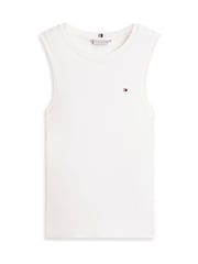 Tommy Hilfiger White Slim Crew Neck Tank Top - Image 4 of 5