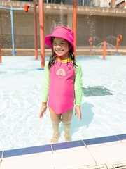 Zoggs Pink Long Sleeve Zip Sun Top - Image 1 of 6