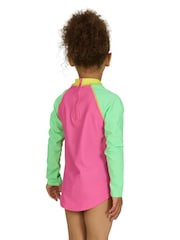 Zoggs Pink Long Sleeve Zip Sun Top - Image 3 of 6
