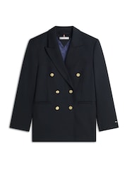 Tommy Hilfiger Blue Timeless Wool Blend Relaxed Double Breasted Blazer - Image 8 of 8