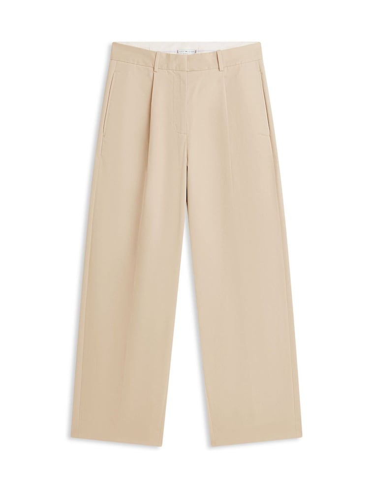 Cream - Tommy Hilfiger Barrel Leg Mid Rise Chinos Trousers - Imaginea 5 din 5
