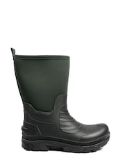 Pavers Green Wide Fit Rugged Water Resistant Wellies - Image 1 of 5