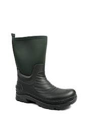Pavers Green Wide Fit Rugged Water Resistant Wellies - Image 2 of 5