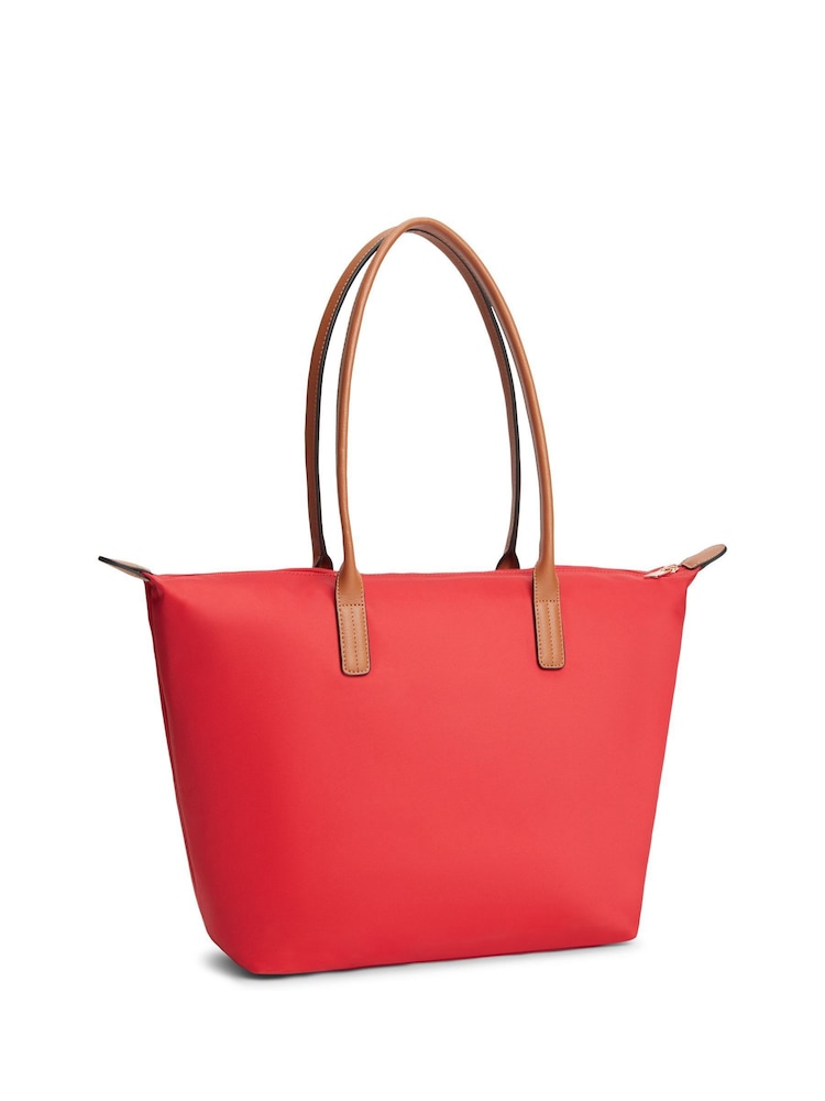 Roșu - Tommy Hilfiger Monogram Contrast Handle Tote Bag - Imaginea 2 din 3