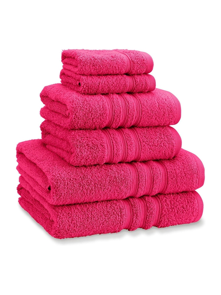 Catherine Lansfield 6 Piece Hot Pink Zero Twist Towel Set - Image 1 of 3 Catherine Lansfield 6 Piece Hot Pink Zero Twist Towel Set - Image 1 of 3