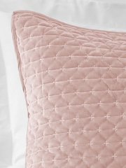 Bianca Pink Attica Velvet Embroidered Pillowsham Pair - Image 2 of 2