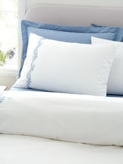 Bianca White  Blue Camille Embroidered Floral Print Cotton Duvet Cover Set - Image 2 of 4