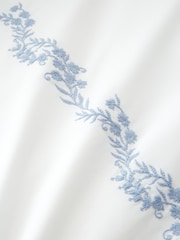 Bianca White  Blue Camille Embroidered Floral Print Cotton Duvet Cover Set - Image 3 of 4