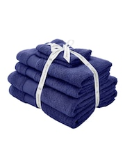 Catherine Lansfield 6 Piece Navy Anti-Bacterial Towel Bales - Image 1 of 4