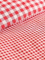 Catherine Lansfield Red Bamford Gingham Check Reversible Duvet Cover Set - Image 4 of 4