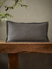 Pineapple Elephant Grey Jaipur Chunky Waffle Cotton Cushion - Image 1 of 3
