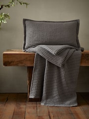Pineapple Elephant Grey Jaipur Chunky Waffle Cotton Cushion - Image 2 of 3