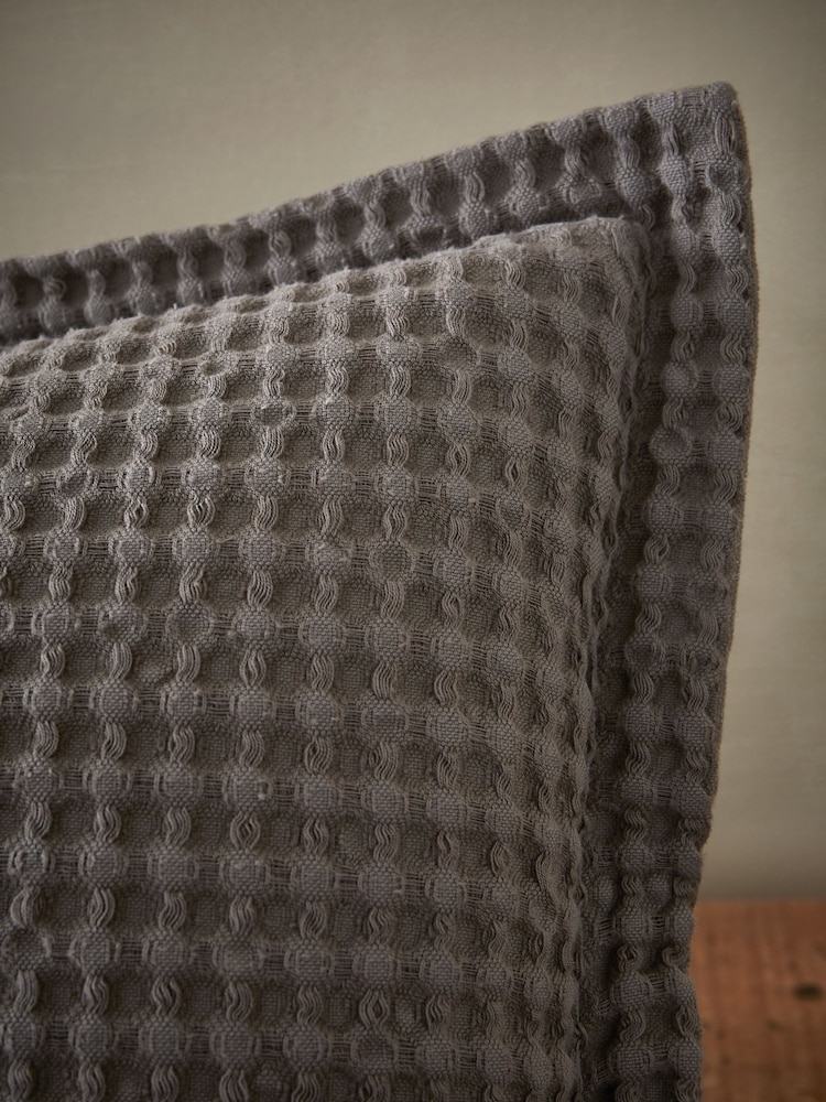 Pineapple Elephant Grey Jaipur Chunky Waffle Cotton Cushion - Image 3 of 3