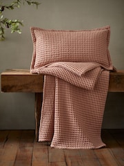 Pineapple Elephant Pink Jaipur Chunky Waffle Cotton Cushion - Image 2 of 3