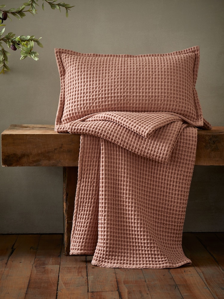 Pineapple Elephant Pink Jaipur Chunky Waffle Cotton Cushion - Image 2 of 3