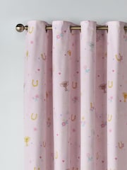 Catherine Lansfield Cream Happy Horses Reversible Eyelet Curtains - Image 2 of 5