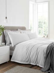 Bianca Seersucker Cotton Woven Stripe Duvet Cover Set - Imaginea 1 din 6