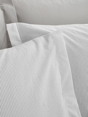 Bianca Seersucker Cotton Woven Stripe Duvet Cover Set - Imaginea 3 din 6