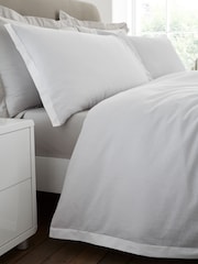 Bianca Seersucker Cotton Woven Stripe Duvet Cover Set - Imaginea 4 din 6