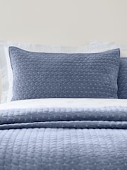 Bianca Blue Attica Velvet Embroidered Pillowsham Pair - Image 1 of 2