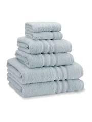 Catherine Lansfield 6 Piece Duck Egg Zero Twist Towel Set - Image 1 of 3