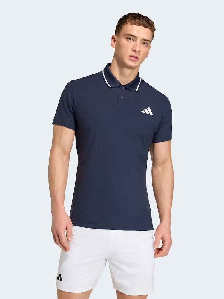 adidas Blue Freelift Tennis Polo Shirt - Image 1 of 7