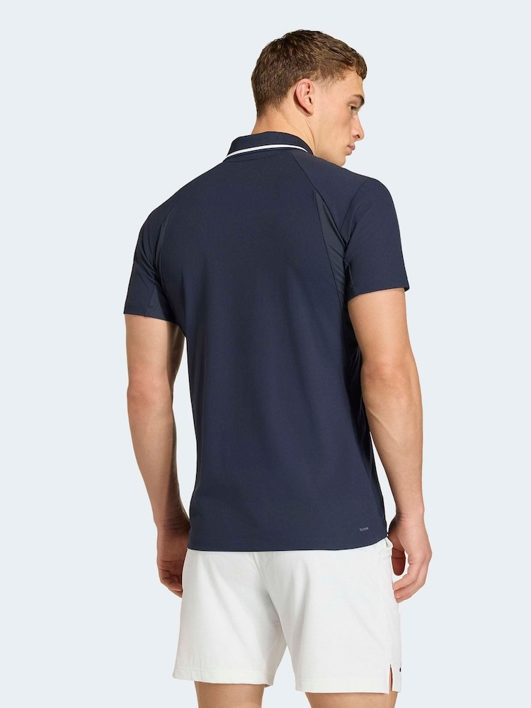 adidas Blue Freelift Tennis Polo Shirt - Image 2 of 7