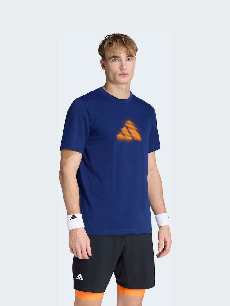 adidas Blue Clay Graphic Tennis T-Shirt - Image 1 of 6