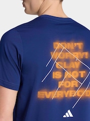 adidas Blue Clay Graphic Tennis T-Shirt - Image 5 of 6