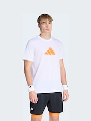 adidas White Clay Graphic Tennis T-Shirt - Image 1 of 6