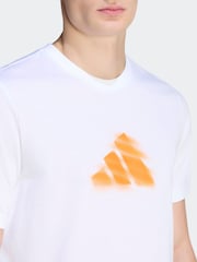 adidas White Clay Graphic Tennis T-Shirt - Image 4 of 6