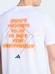 adidas White Clay Graphic Tennis T-Shirt - Image 5 of 6