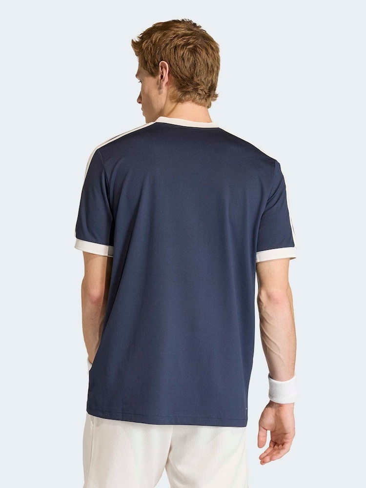 adidas Blue Heritage Tennis T-Shirt - Image 2 of 6