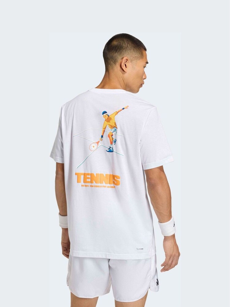 adidas White Hot Egg Graphic Tennis T-Shirt - Image 2 of 6