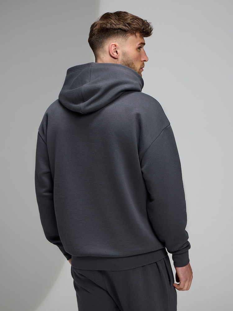 Gym King Grey Established Relaxed Fit Hoodie - Image 2 of 3