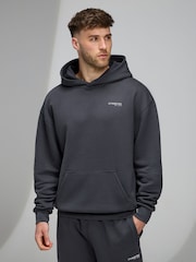 Gym King Grey Established Relaxed Fit Hoodie - Image 3 of 3