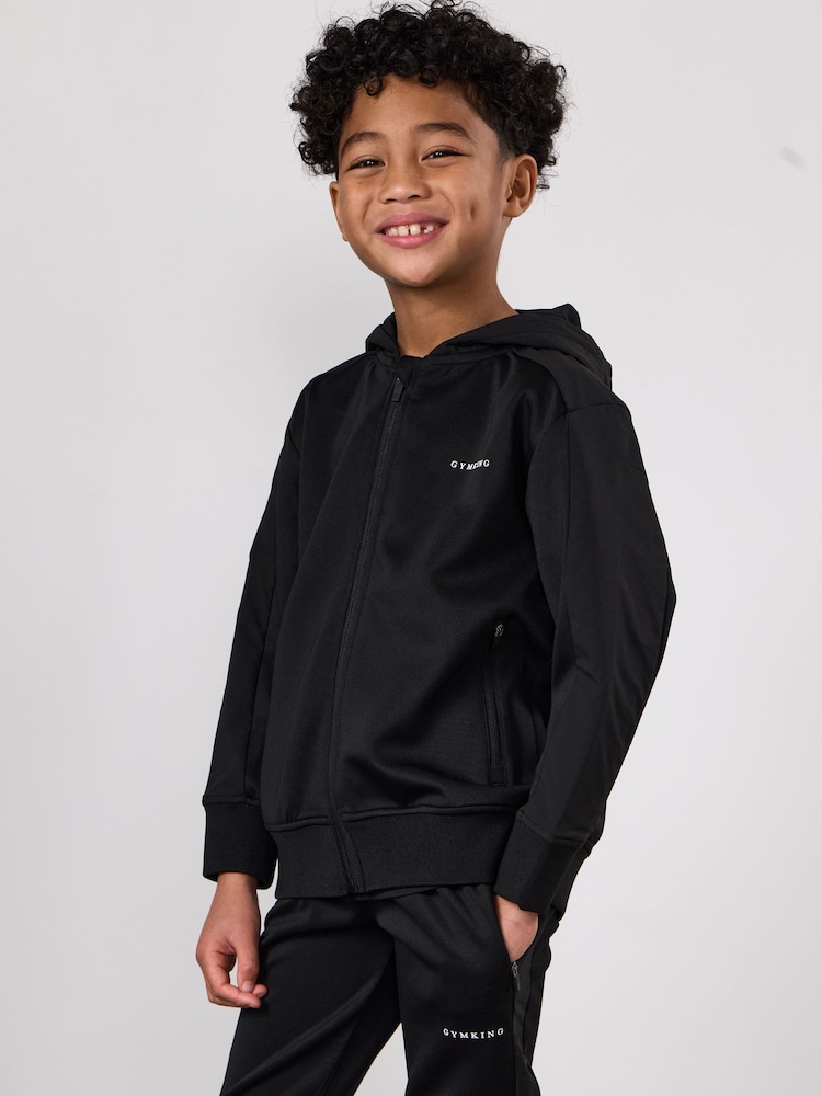 Gym King Black Core Plus Panel Hoodie - Image 1 of 3 Gym King Black Core Plus Panel Hoodie - Image 1 of 3