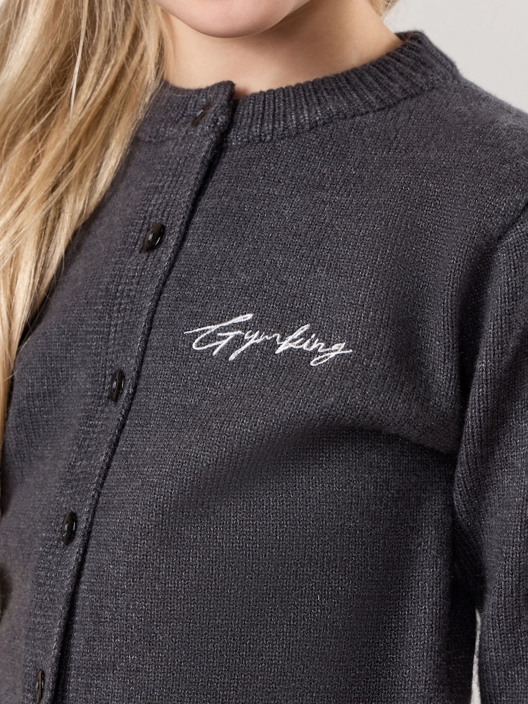 Gym King Grey True Knit Fitted Cardigan - Image 4 of 4