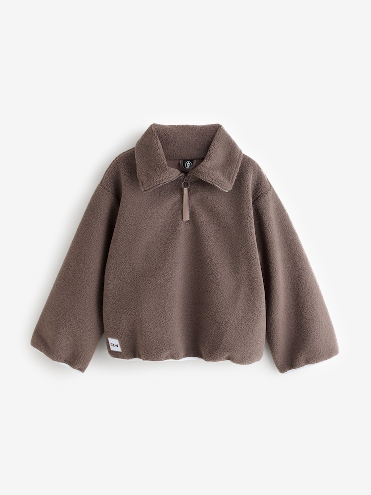 Gym King Brown Replensih Borg Half Zip Fleece - Image 1 of 1