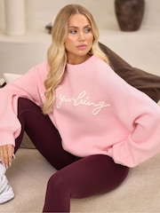 Gym King Pink Rib Knit Sweatshirt - Image 1 of 3