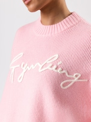 Gym King Pink Rib Knit Sweatshirt - Image 2 of 3